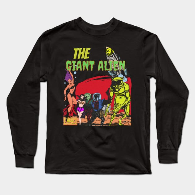 The Giant Alien Long Sleeve T-Shirt by Bananas T-Shirts